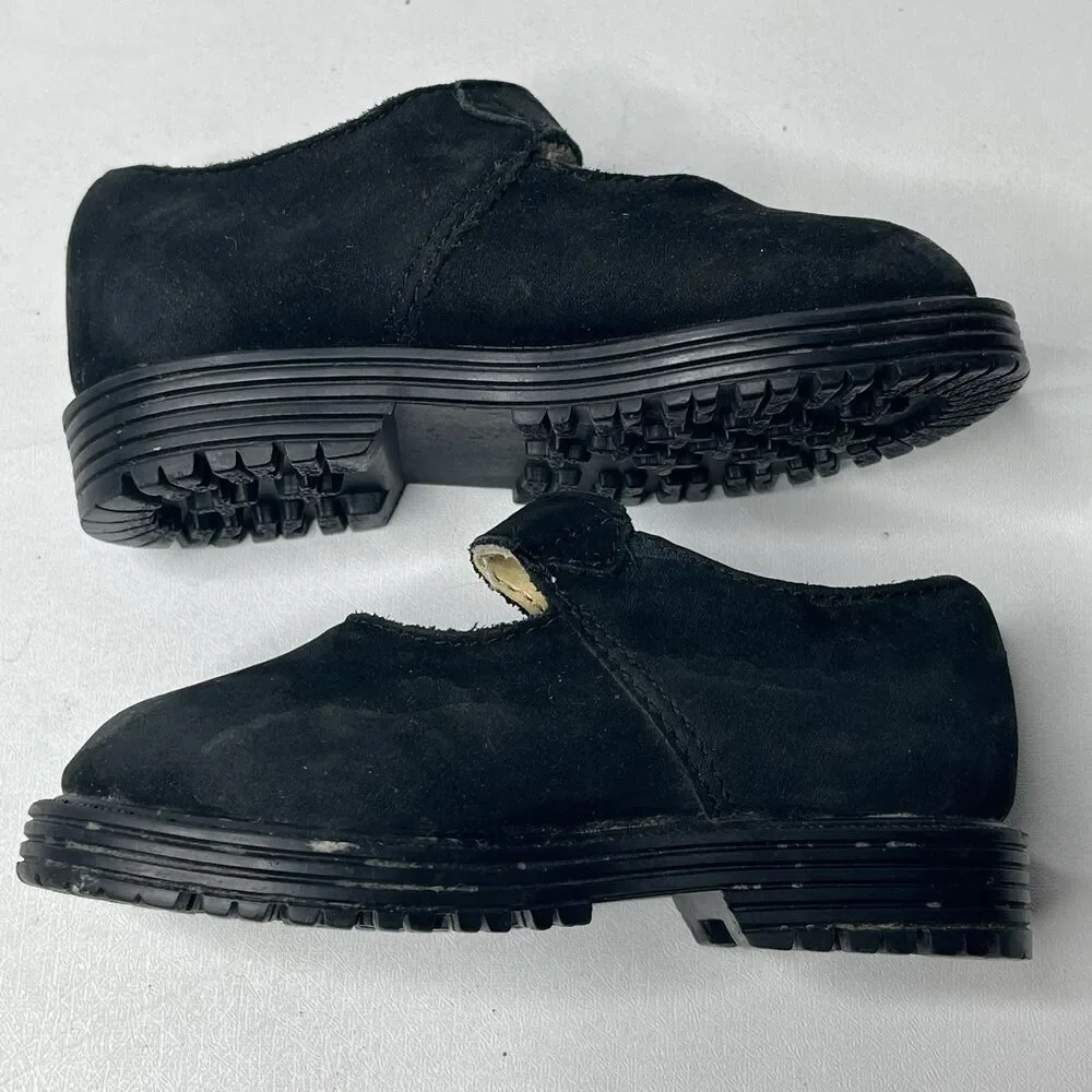 Cherokee Black Suede Mary Janes Shoes  Little Girls Size 6